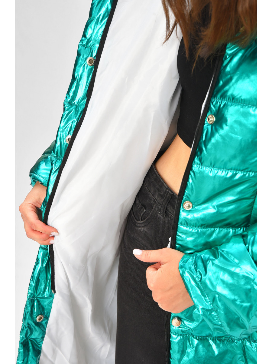 Куртка женская демисезонная зеленого цвета Уценка 243 205272C