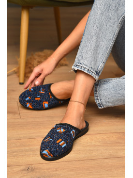 Капці жіночі темно-синього кольору Луцкие ассорти 205459C