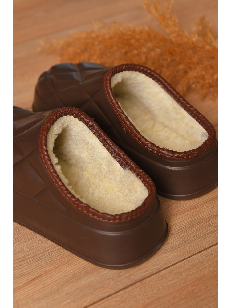 Галоши женские без задника утепленные коричневого цвета 602 205555C