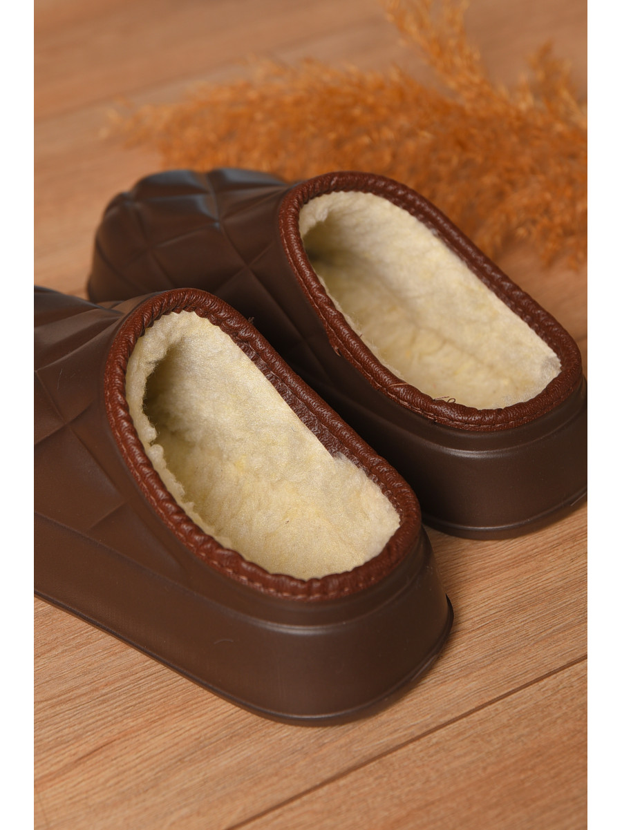 Галоши женские без задника утепленные коричневого цвета 602 205555C