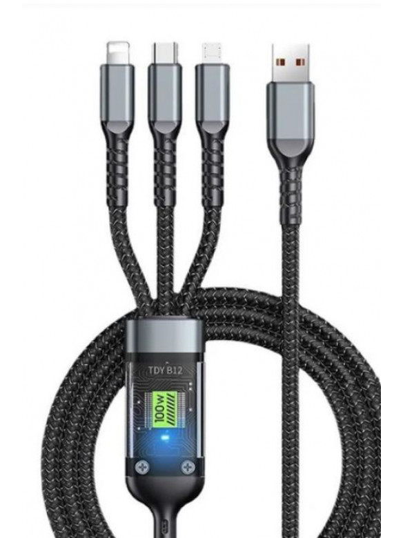 Кабель для зарядки универсальный 3 в 1 Lightning/micro-USB/USB Typ-C 205571C