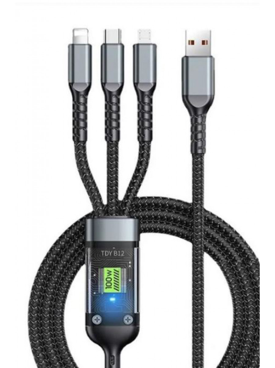 Кабель для зарядки универсальный 3 в 1 Lightning/micro-USB/USB Typ-C 205571C