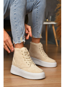 Черевики жіночі зимові молочного кольору 2024-19-4 205617C Черевики жіночі зимові молочного кольору 2024-19-4 205617C