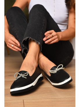 Туфли-лоферы женские черного цвета Х327-1 205628C