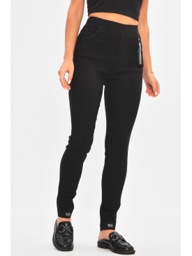 Джинсы женские скинни однотонные черного цвета 801-1 205655C