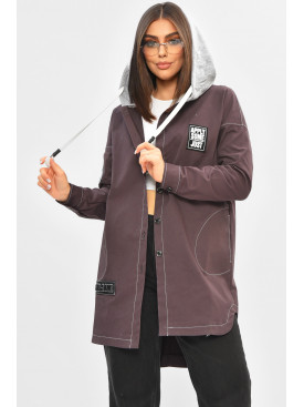 Ветровка женская однотонная тёмно-бордового цвета 101826 205674C