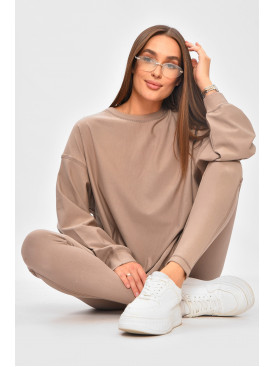 Костюм жіночий однотонний бежевого кольору. 0918 205769C