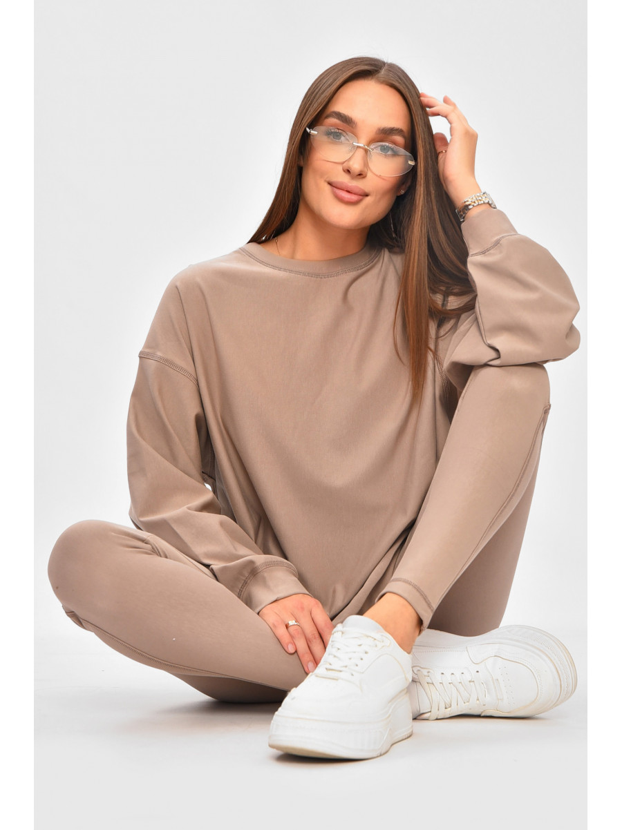 Костюм жіночий однотонний бежевого кольору. 0918 205769C