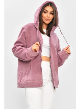 Кофта женская полар флис утепленная на молнии сиреневого цвета 205783C