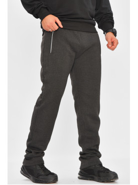 Спортивні штани чоловічі на флісі темно-сірого кольору K2412 205880C Спортивні штани чоловічі на флісі темно-сірого кольору K2412 205880C