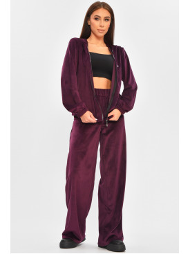 Спортивный костюм женский бордового цвета 782 205983C