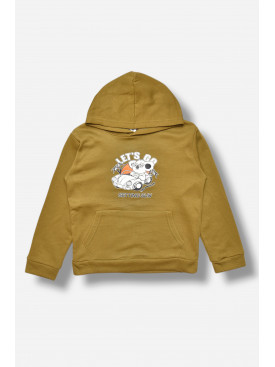 Світшот дитячий для хлопчика на флісі кольору хакі 322 206009C