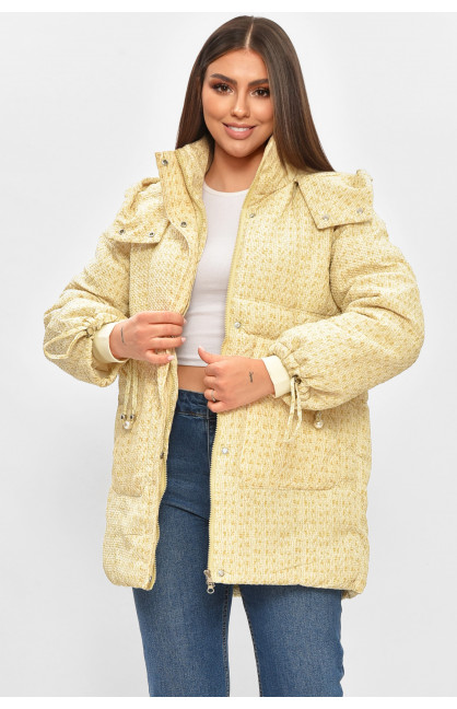 Куртка женская демисезонная светло-желтого цвета 8805 206070C Куртка женская демисезонная светло-желтого цвета 8805 206070C
