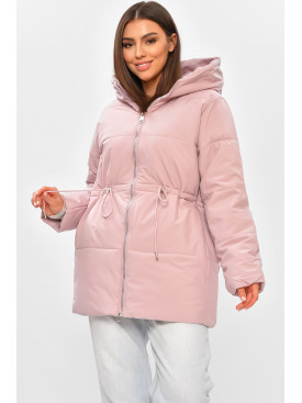 Куртка жіноча демісезонна однотонна світло-рожевого кольору 1010 206126C