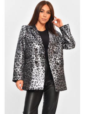 Пиджак женский черного цвета с принтом 8869 206241C