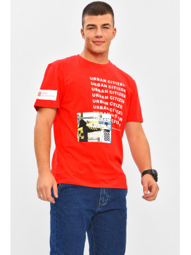 Футболка мужская красного цвета с принтом MPO0241 206296C