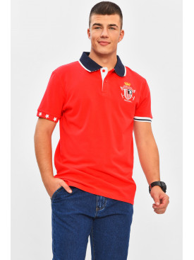 Футболка чоловіча поло червоного кольору з принтом МТS0233 206301C