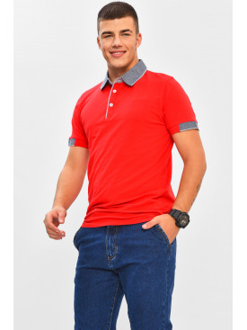 Футболка мужская однотонная красного цвета МРО7235 206320C