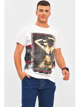 Футболка мужская белого цвета с принтом МРО8525 206339C