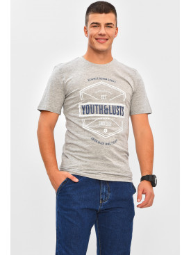 Футболка мужская серого цвета с принтом МРО0187 206345C