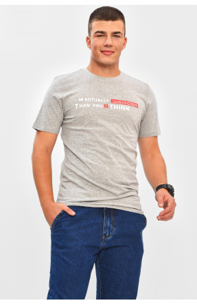 Футболка мужская серого цвета с принтом 206348C Футболка мужская серого цвета с принтом 206348C