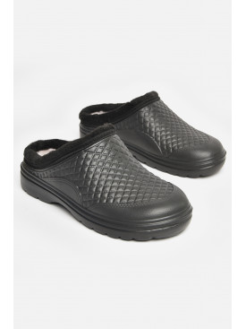 Галоши мужские без задника на флисе черного цвета ГП-16м 206404C