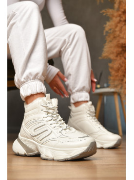 Кроссовки женские белого цвета на меху К907 206407C Кроссовки женские белого цвета на меху К907 206407C