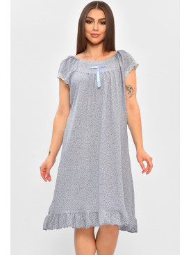 Ночная рубашка женская полубатальная голубого цвета с принтом 300001 206459C Ночная рубашка женская полубатальная голубого цвета с принтом 300001 206459C