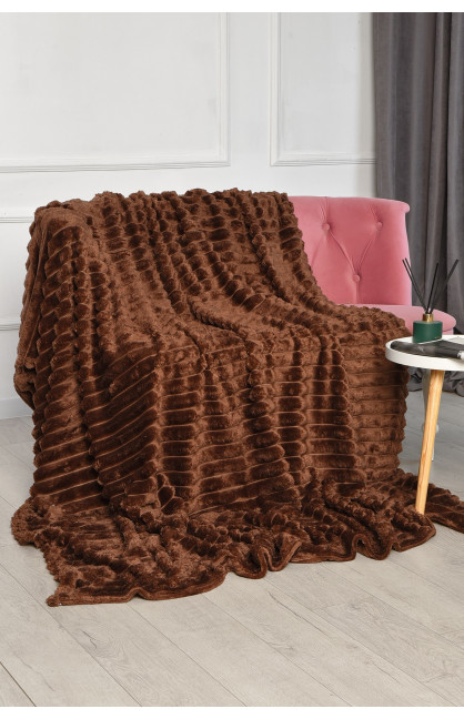 Плед однотонний шоколадного кольору розмір 200*230 206479C