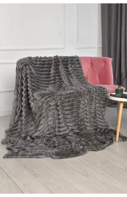 Плед однотонний сірого кольору розмір 200*230 206480C