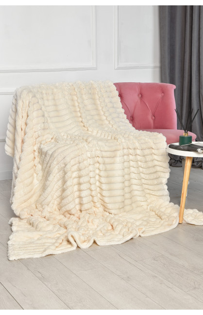 Плед однотонний молочного кольору розмір 150*200 206496C