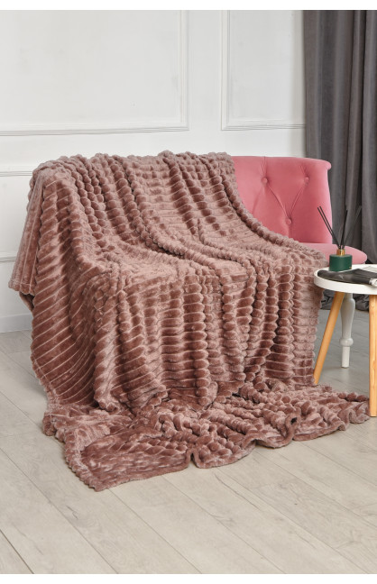 Плед однотонный тёмно-сиреневого цвета размер 180*200 206497C