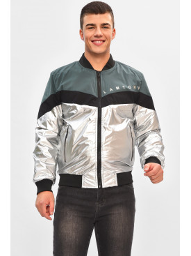 Ветровка мужская демисезонная серого цвета с принтом 3110 206524C Ветровка мужская демисезонная серого цвета с принтом 3110 206524C