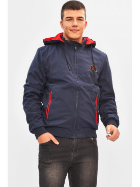 Куртка мужская демисезонная двухсторонняя тёмно-синего цвета 3118 206543C Куртка мужская демисезонная двухсторонняя тёмно-синего цвета 3118 206543C