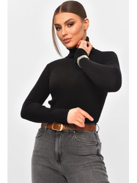 Гольф жіночий однотонний чорного кольору 4652 206547C