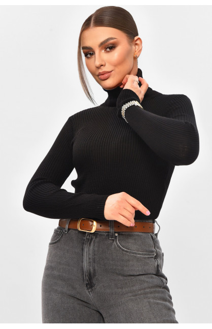 Гольф женский однотонный черного цвета 4652 206547C Гольф женский однотонный черного цвета 4652 206547C