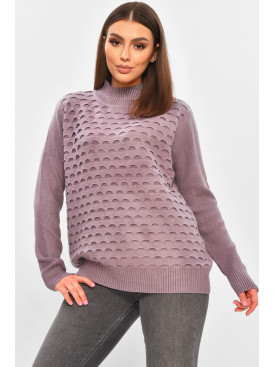 Свитер женский однотонный сиреневого цвета 2626 206590C