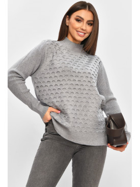 Свитер женский однотонный серого цвета 2626 206591C