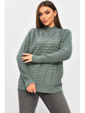 Светр жіночий однотонний зеленого кольору 2626 206593C