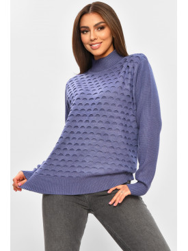 Светр жіночий однотонний синього кольору 2626 206599C