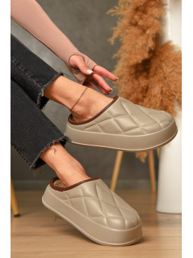 Галоши без задника утепленные бежевого цвета 602 206617C