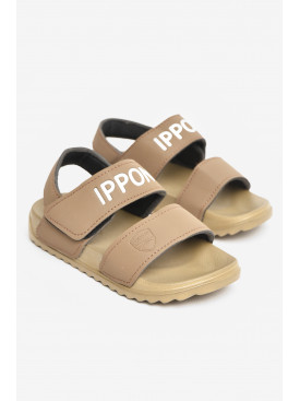 Сандали детские темно-бежевого цвета на липучке 2201 206622C Сандали детские темно-бежевого цвета на липучке 2201 206622C