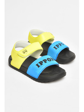 Сандали детские желто-голубого цвета на липучке 2201 206627C Сандали детские желто-голубого цвета на липучке 2201 206627C