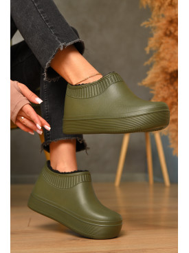 Калоші жіночі утеплені темно-зеленого кольору 630 206628C Калоші жіночі утеплені темно-зеленого кольору 630 206628C