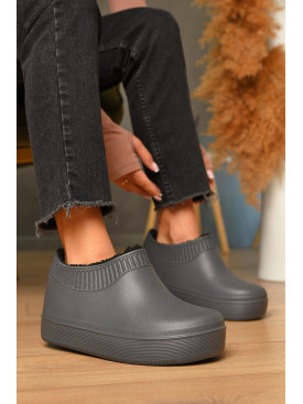 Галоши женские утепленные темно-серого цвета 630 206629C