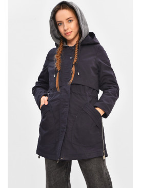 Куртка подростковая для девочки демисезонная тёмно-синего цвета 16112 206728C