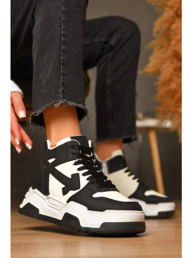 Кросівки зимові жіночі біло-чорного кольору К912-1 206736C