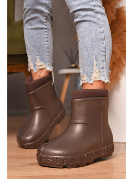 Калоші жіночі зі з`ємною шкарпеткою шоколадного кольору RD-662 206816C