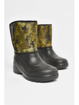 Дутики мужские пена на  меху черного цвета В-164А хакі 206876C