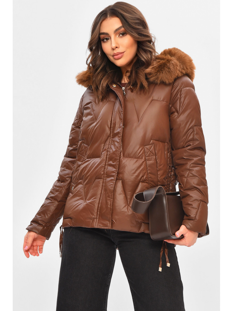 Куртка жіноча демісезонна шоколадного кольору 865 206968C
